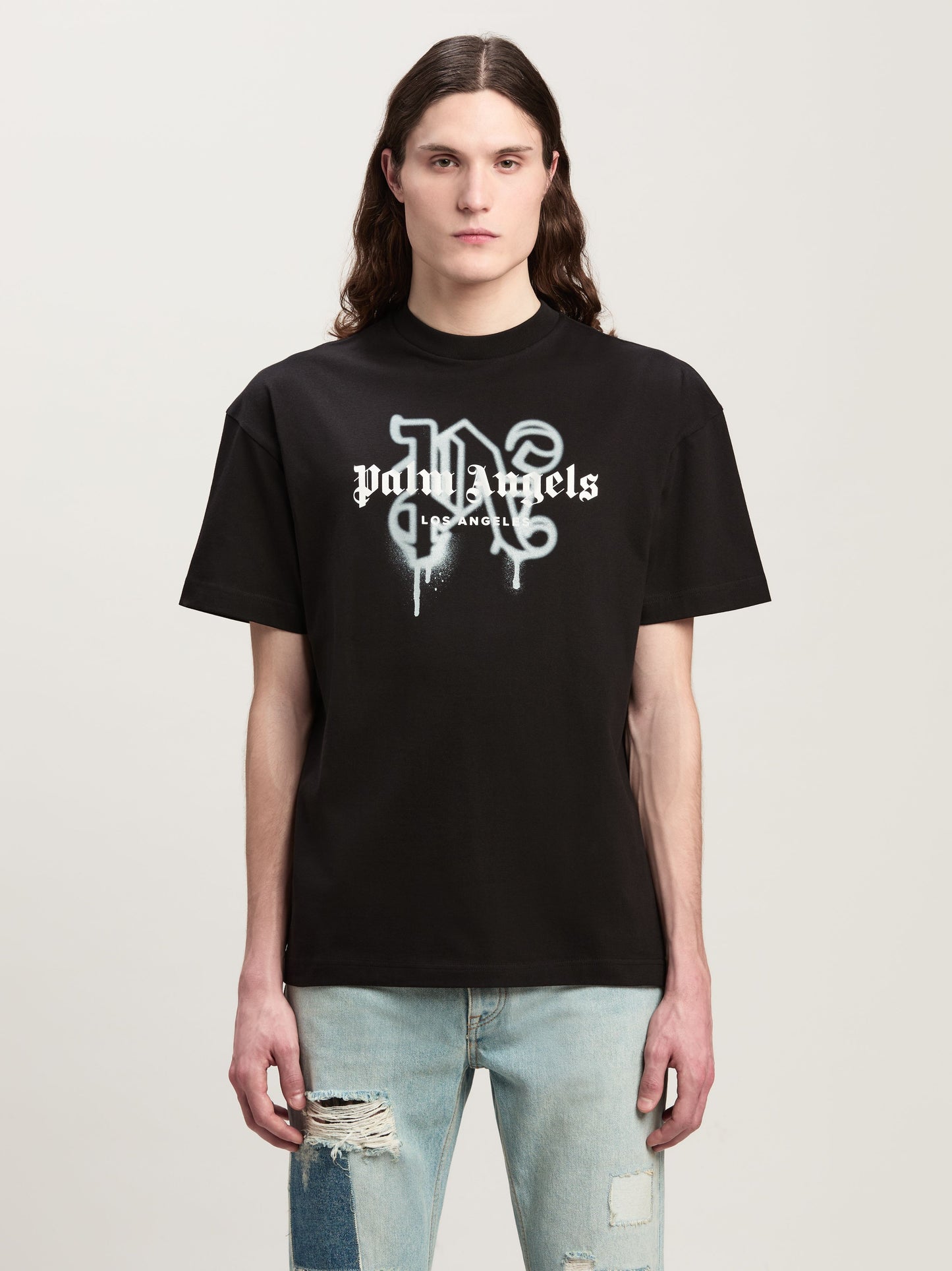 Palm Angels - T-shirt Monogram Spray City Los Angels Noir