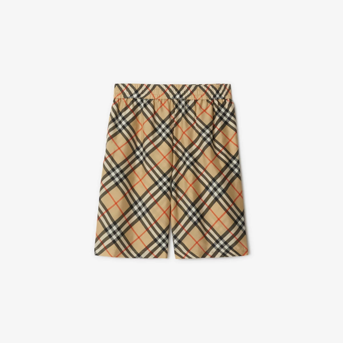 Burberry - Short en soie Check Sable