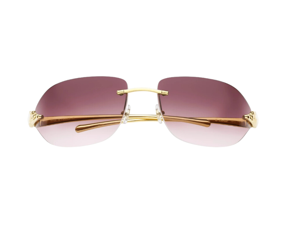 Cartier - Lunettes de Soleil Cartier Panthère Rectangle Verres Violet