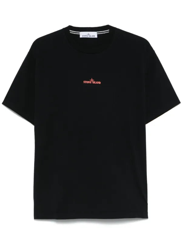 Stone Island - T-shirt à logo camouflage Noir