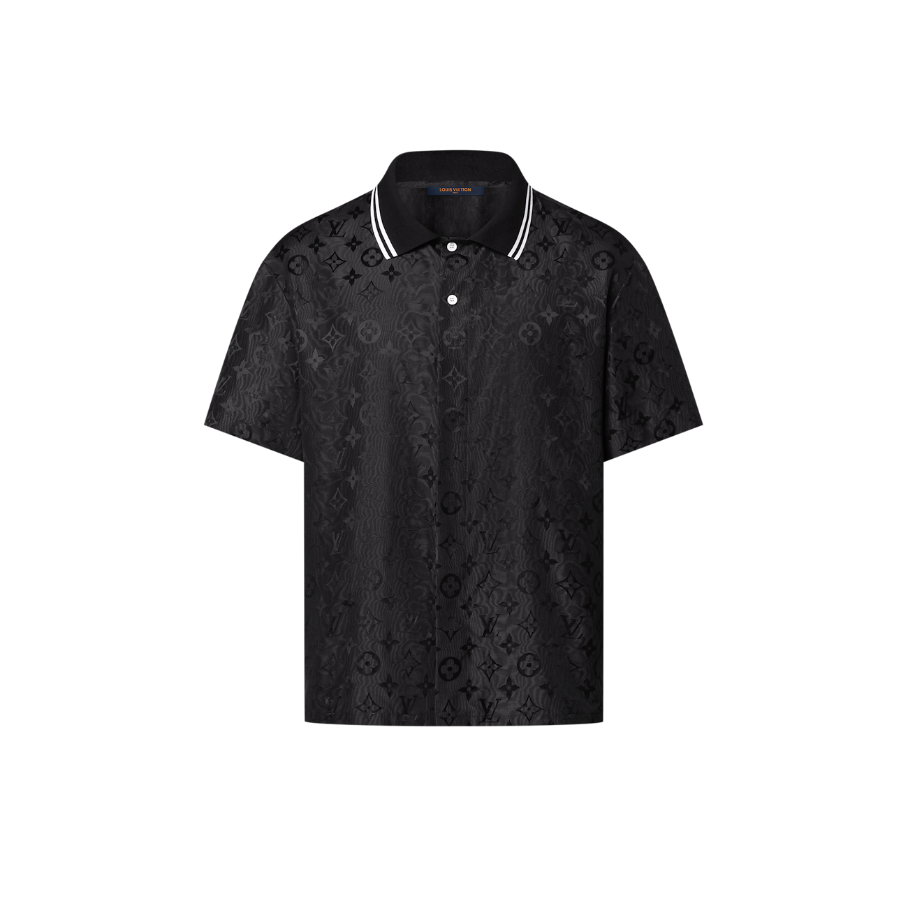 Louis Vuitton - Chemise manches courtes en jacquard Monogram Moiré Noir