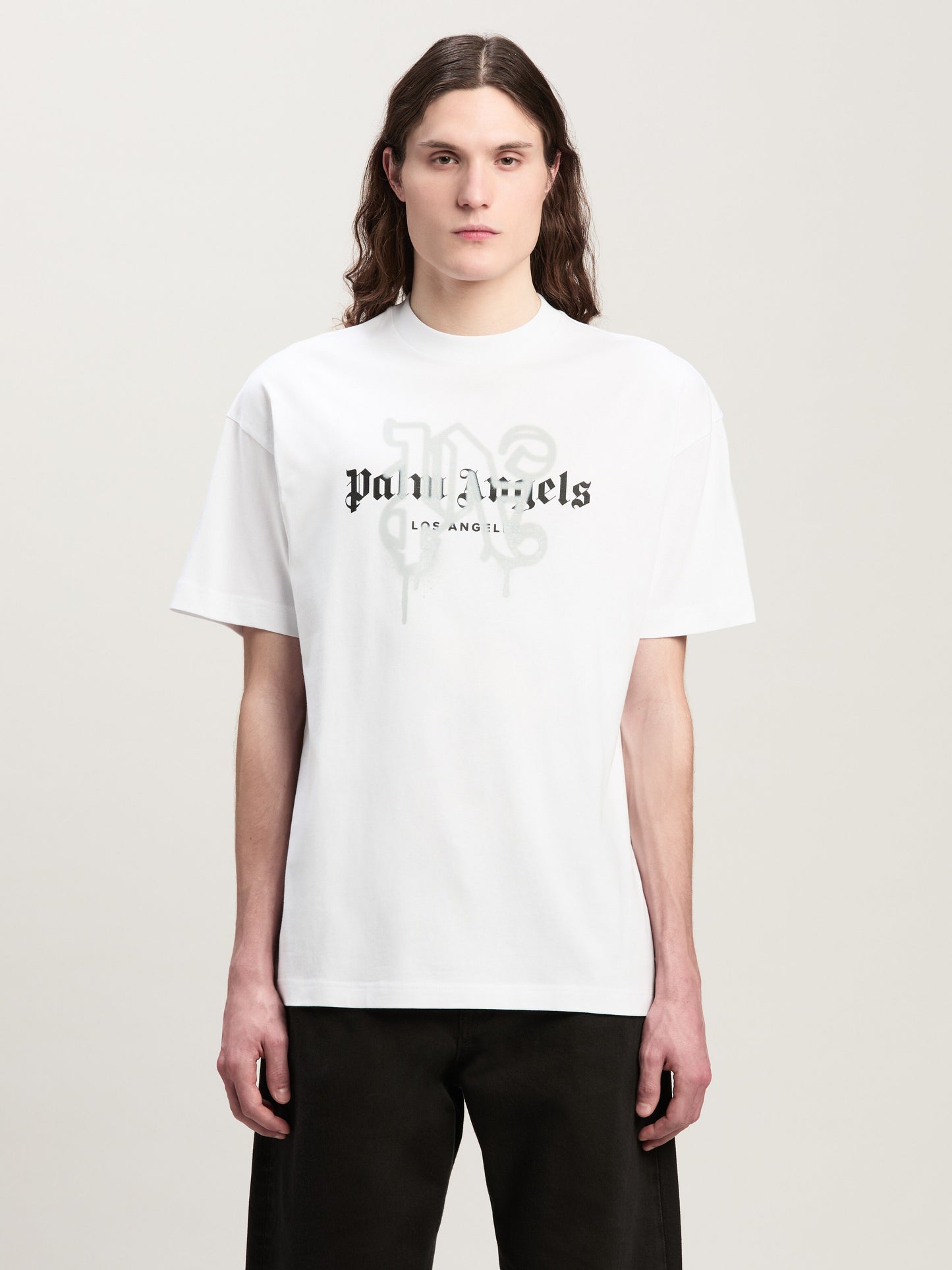 Palm Angels - T-shirt Monogram Spray City Los Angels Blanc