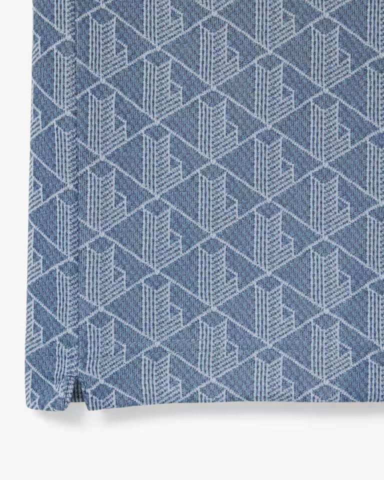 Lacoste - Polo classic fit jacquard monogramme Bleu