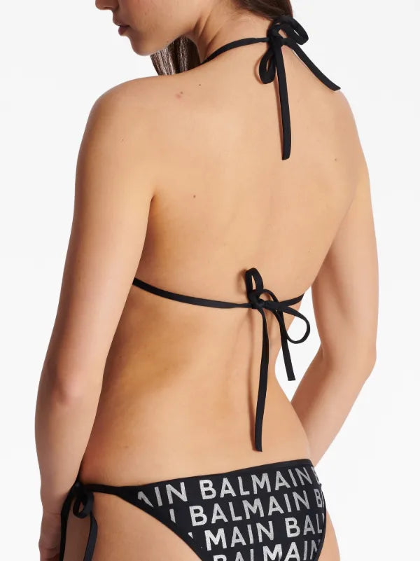 Balmain - Bikini à logo imprimé Noir