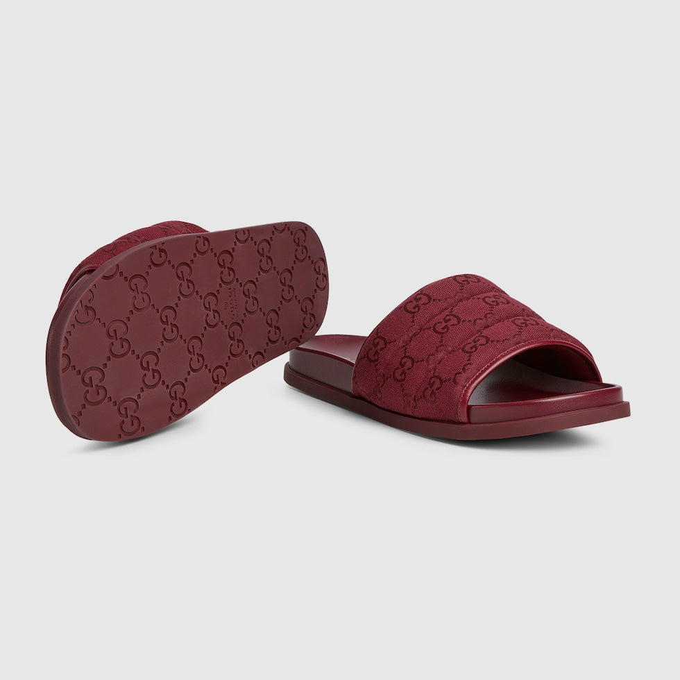 Gucci - Mules en Toile GG Matelassée Rouge Gucci Rossa Ancora