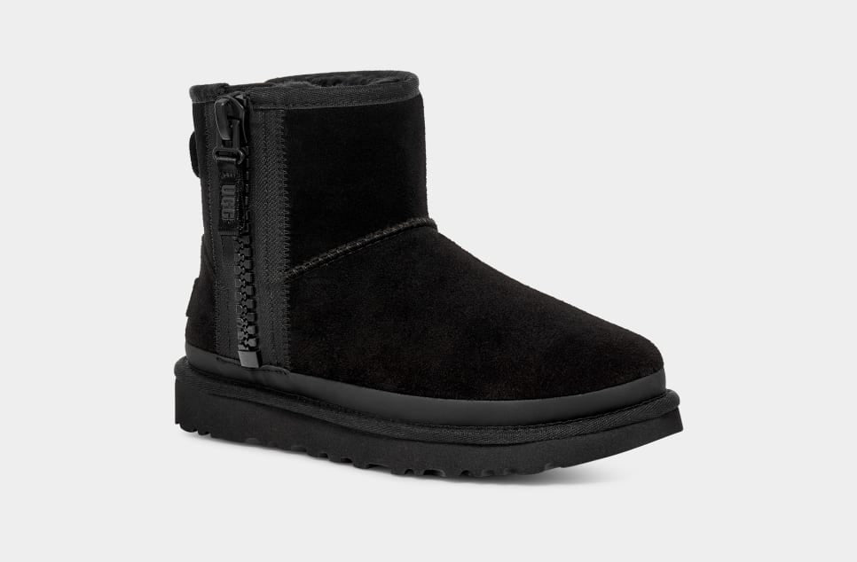 Botte Classic Mini Avec Logo Et Fermeture Éclair Black