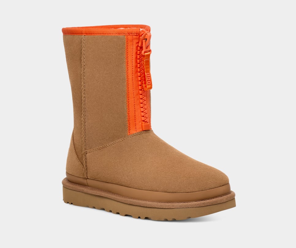 Botte Classic Short Avec Logo Et Fermeture Éclair Chestnut