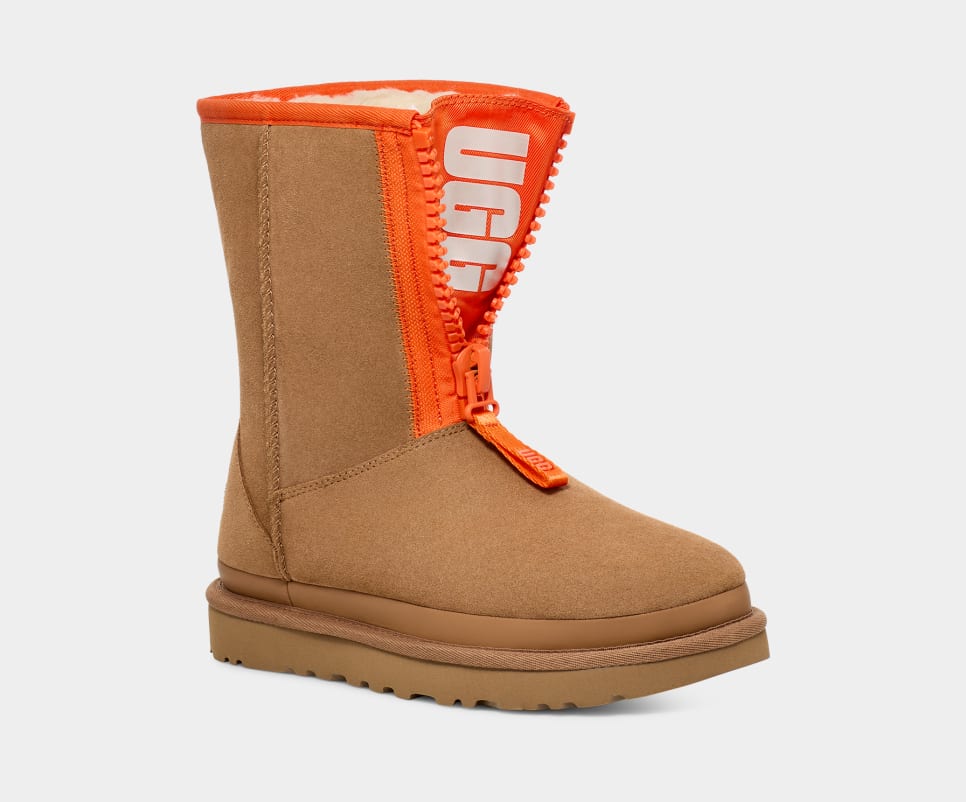 Botte Classic Short Avec Logo Et Fermeture Éclair Chestnut