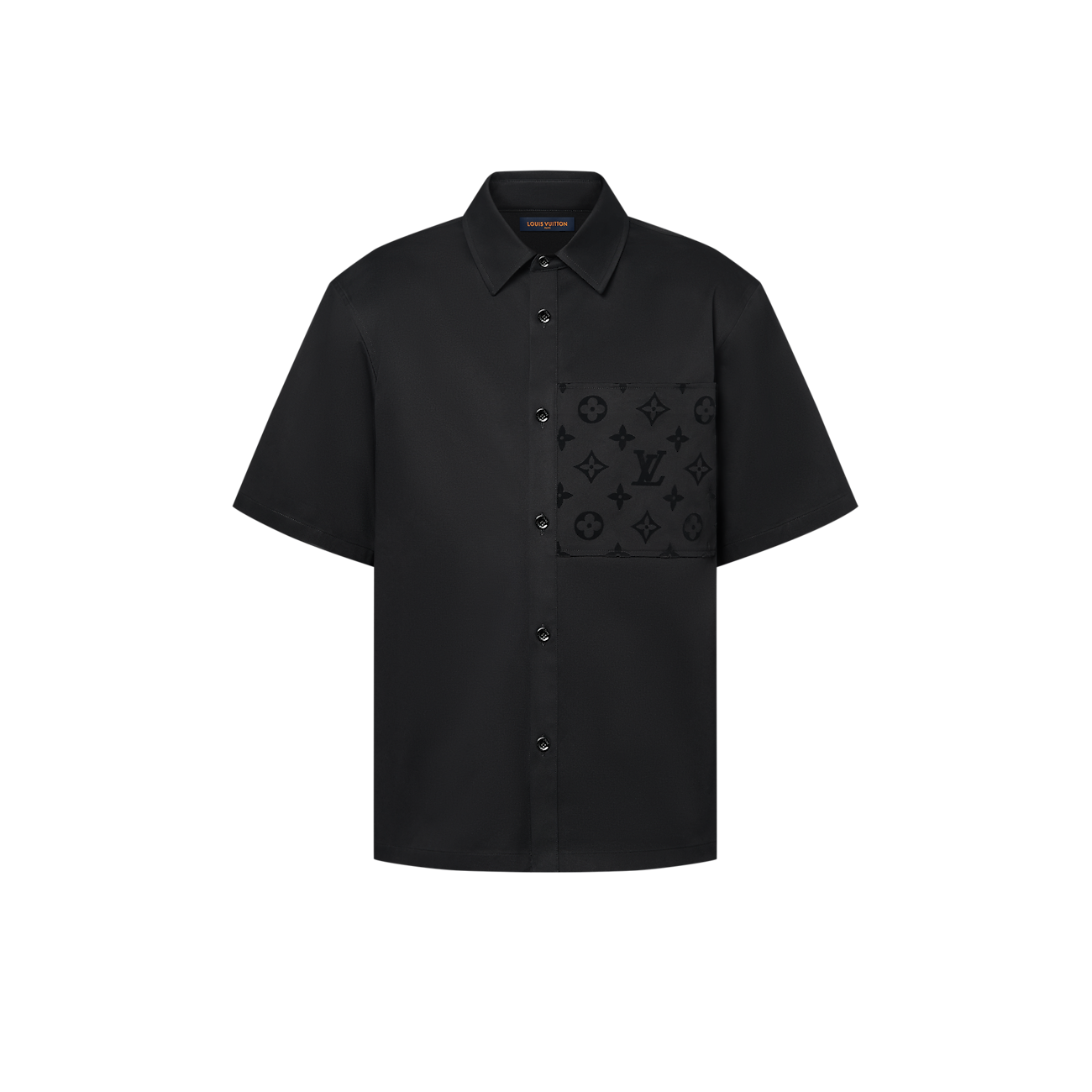 Louis Vuitton - Chemise manches courtes floquée en coton Noir