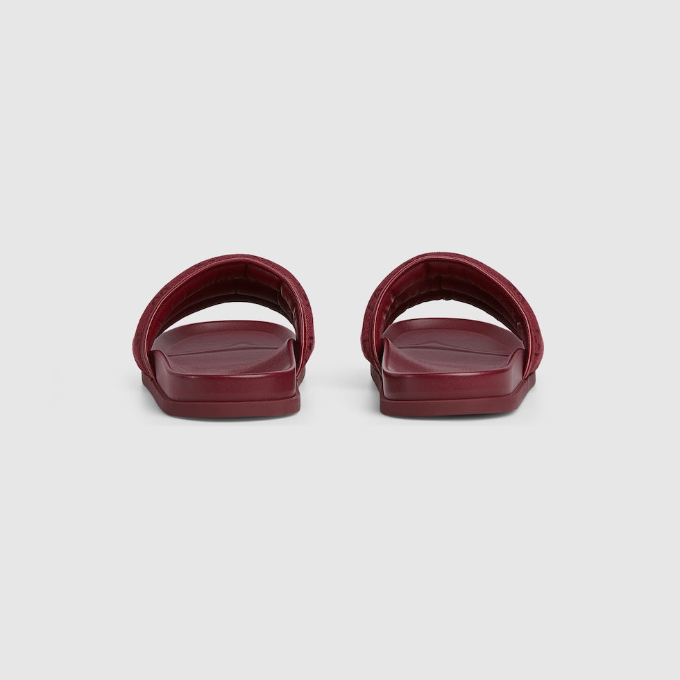 Gucci - Mules en Toile GG Matelassée Rouge Gucci Rossa Ancora