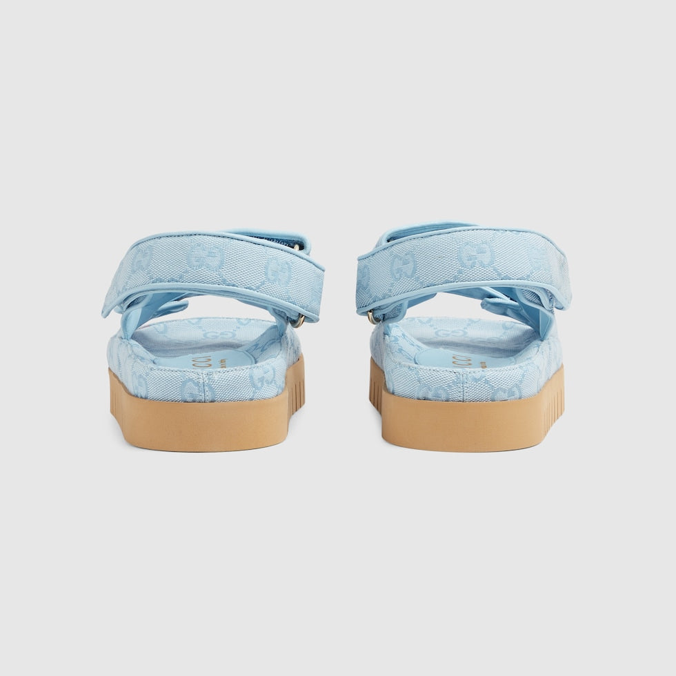 Gucci - Sandales avec Double G Bleu Clair