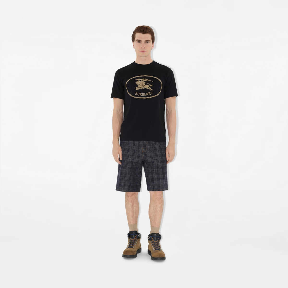Burberry - T-shirt en coton Knight Noir