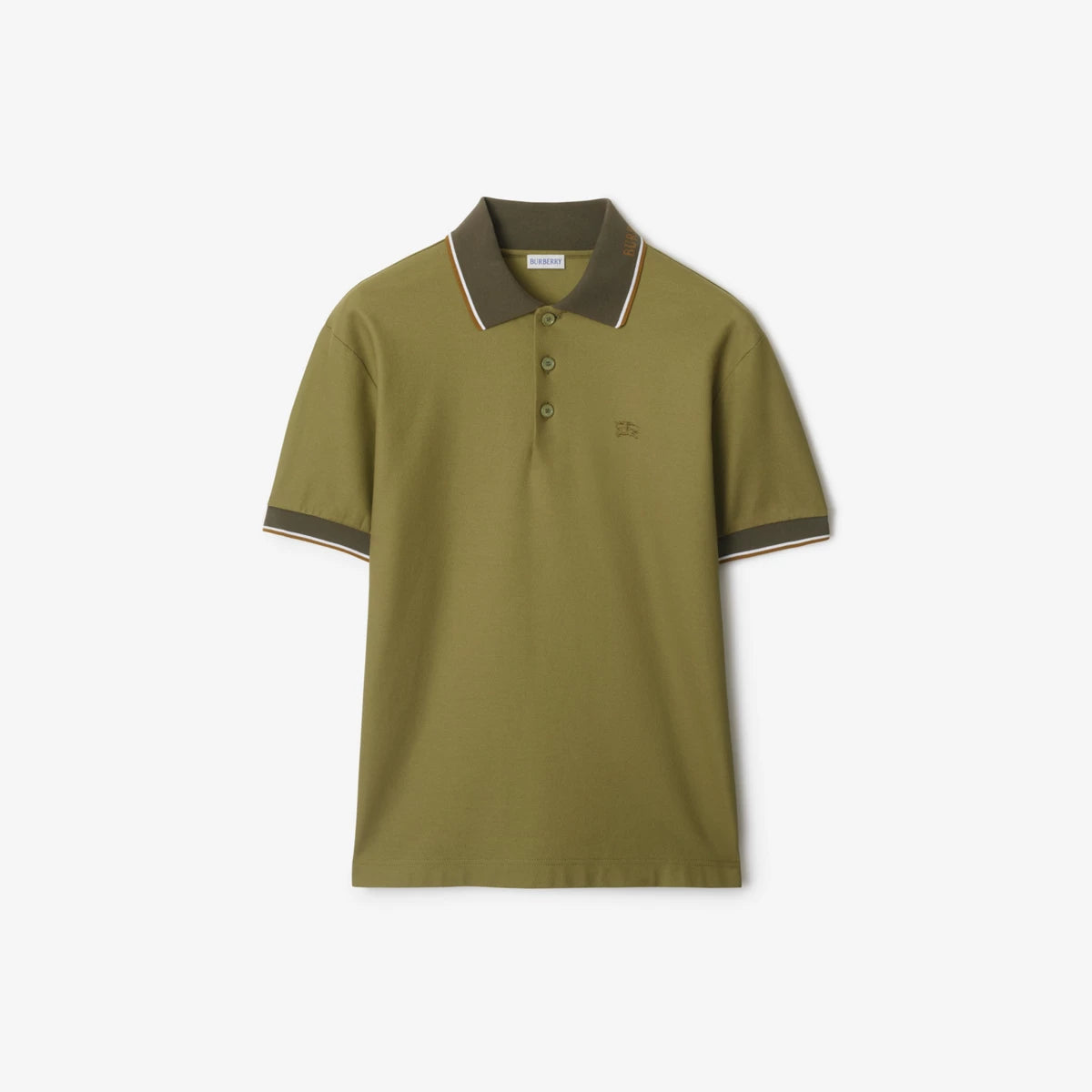 Burberry - Polo en coton avec col à logo Estate