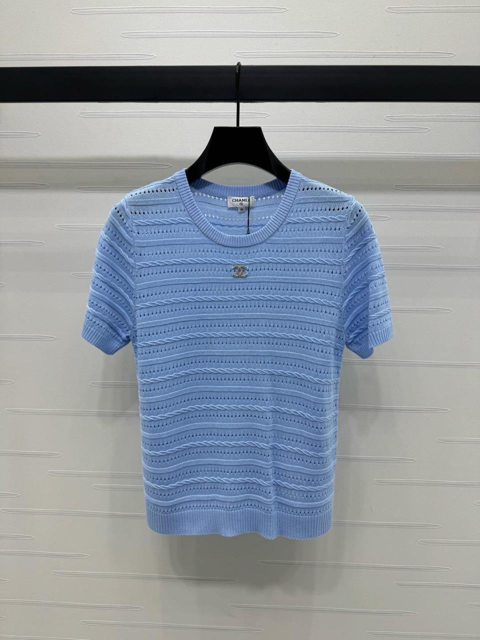 Chanel - T-Shirt à rayure Blanc/Bleu