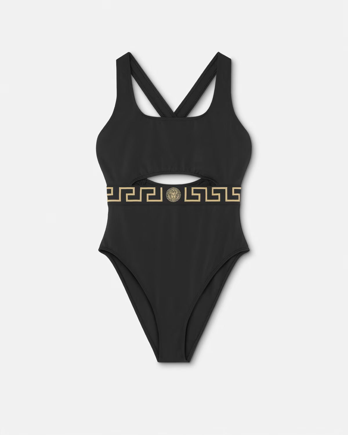 Versace - Maillot de bain une pièce à bordure Greca Noir