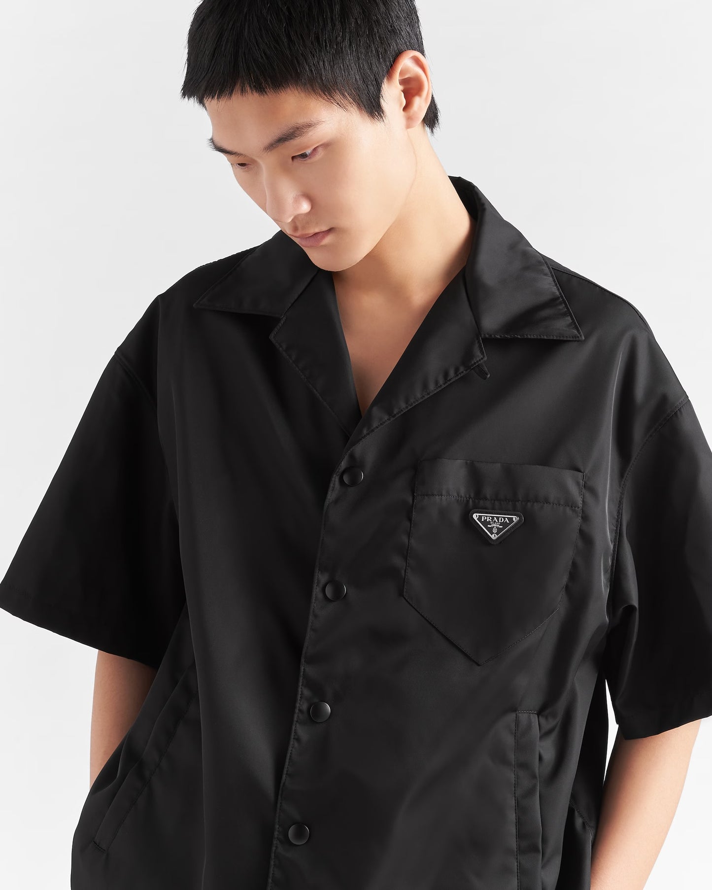 Prada - Chemise à manches courtes en Re-Nylon Noir
