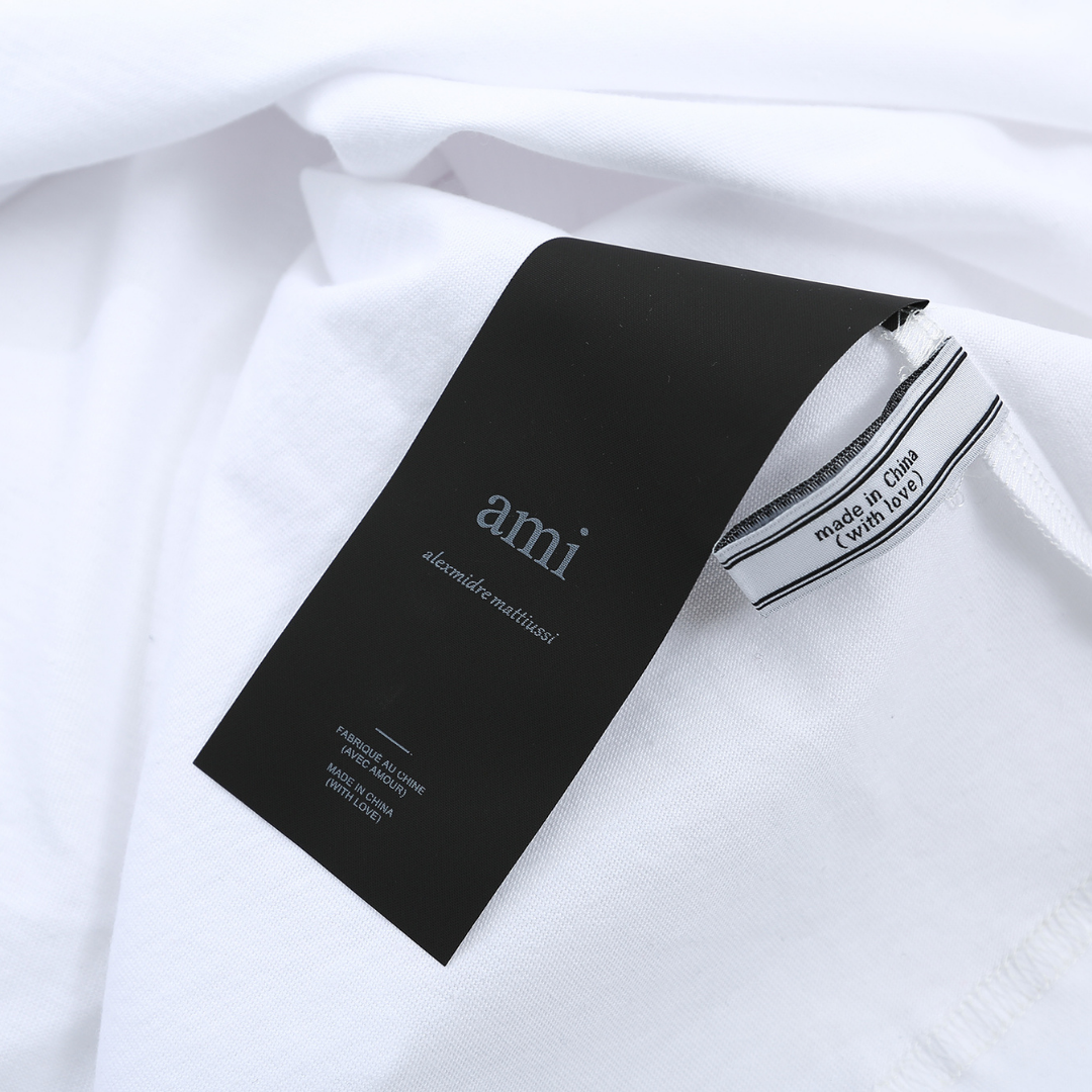 T-shirt Ami Paris Blanc Coeur Noir