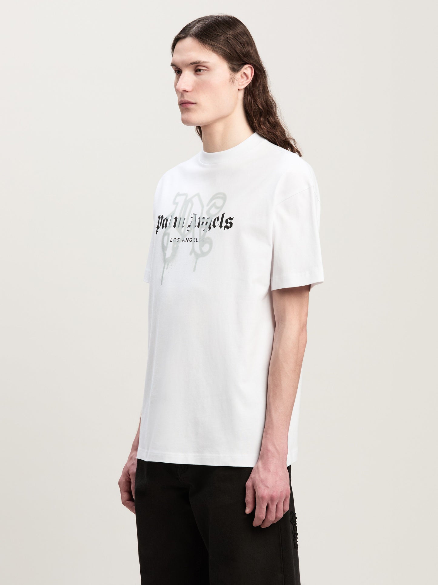 Palm Angels - T-shirt Monogram Spray City Los Angels Blanc