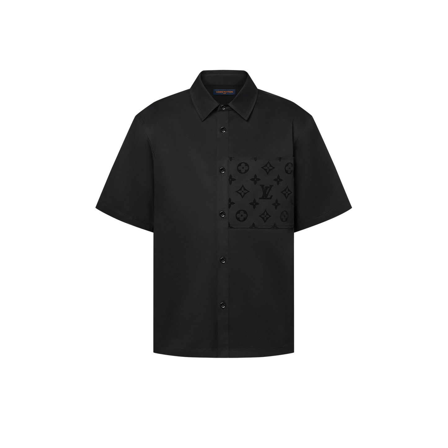 Louis Vuitton - Chemise manches courtes floquée en coton Noir
