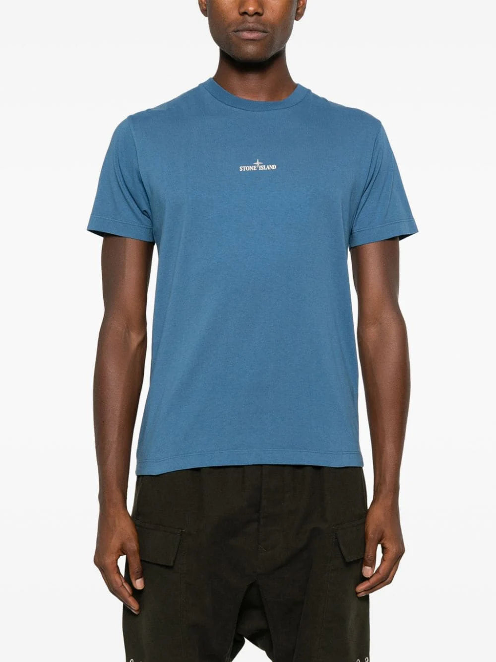 Stone Island - T-shirt logo Bleu