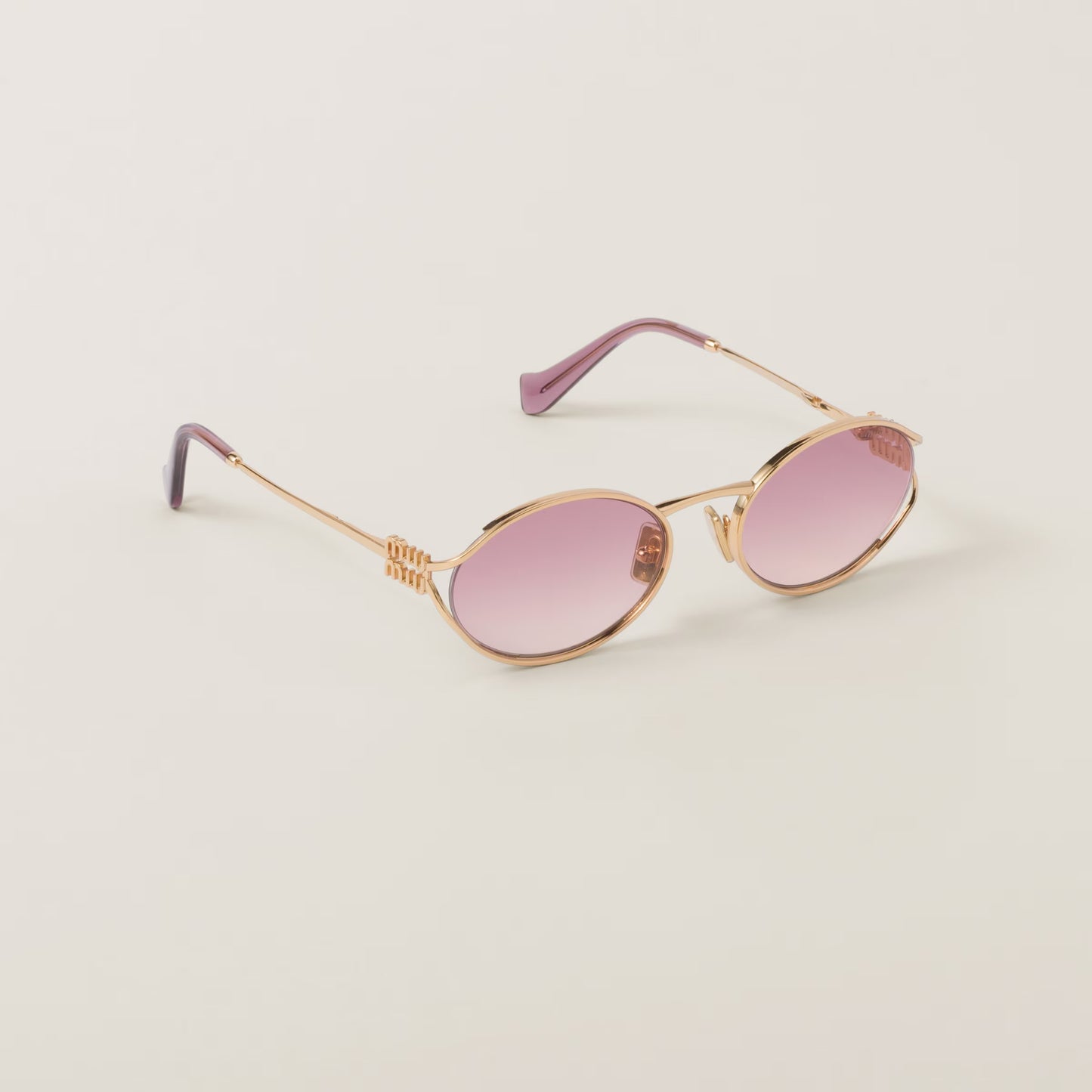 Miu Miu - Lunettes de soleil Logo Verres Ombrés Rose Bégonia