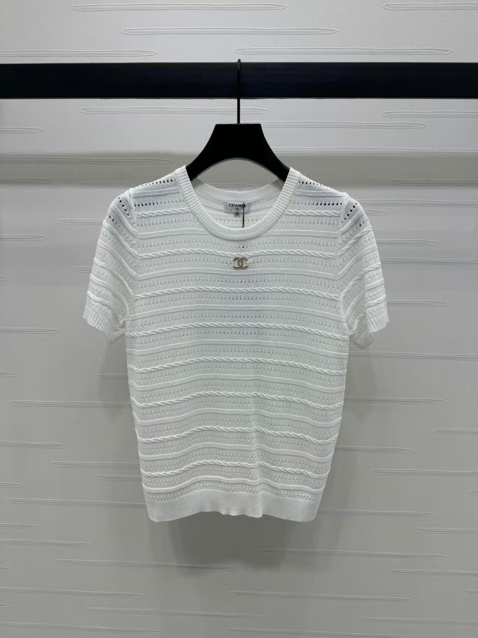 Chanel - T-Shirt à rayure Blanc/Bleu