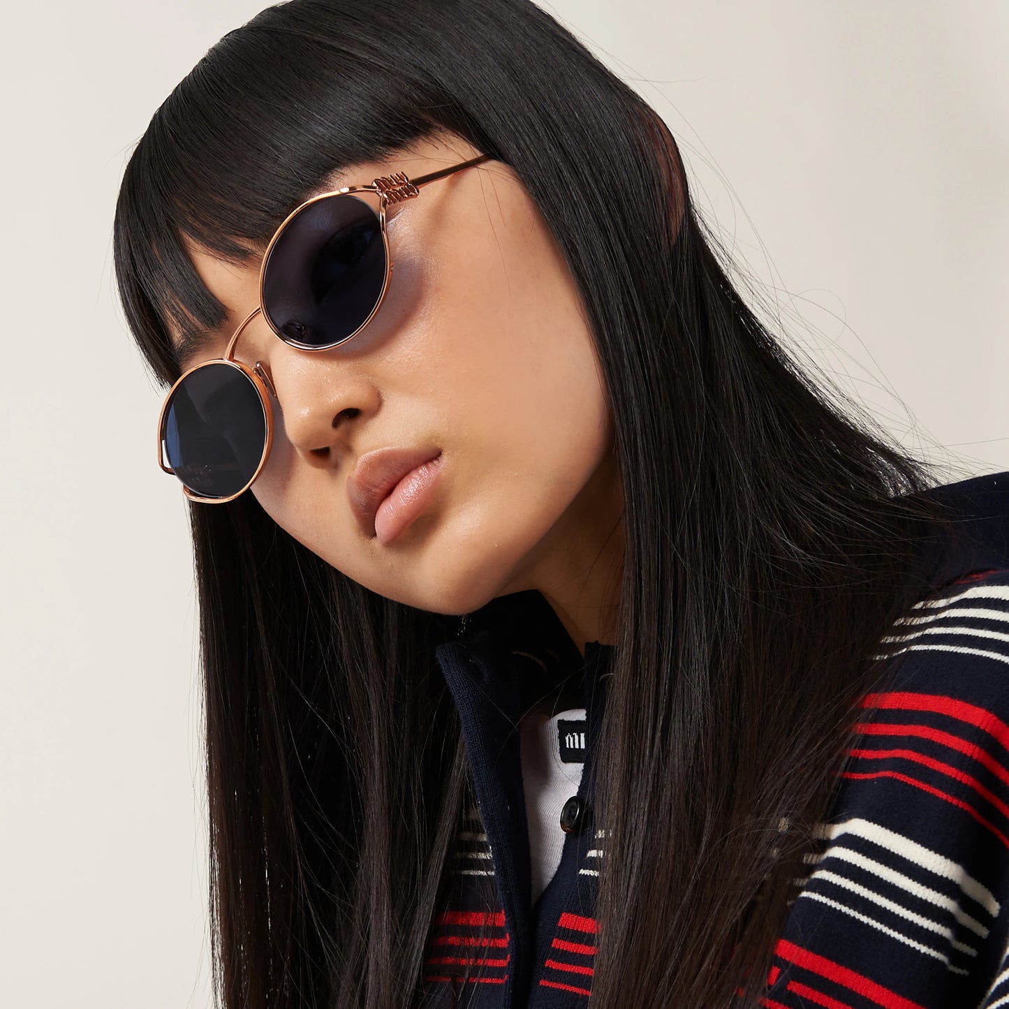 Miu Miu - Lunettes de soleil Miu Miu Logo Verres Bleus