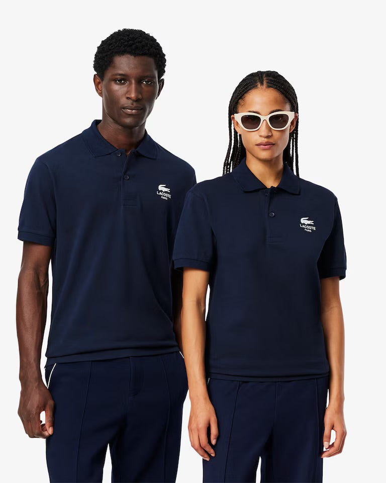 Lacoste - Polo L.12.12 classic fit imprimé signature Bleu Nuit