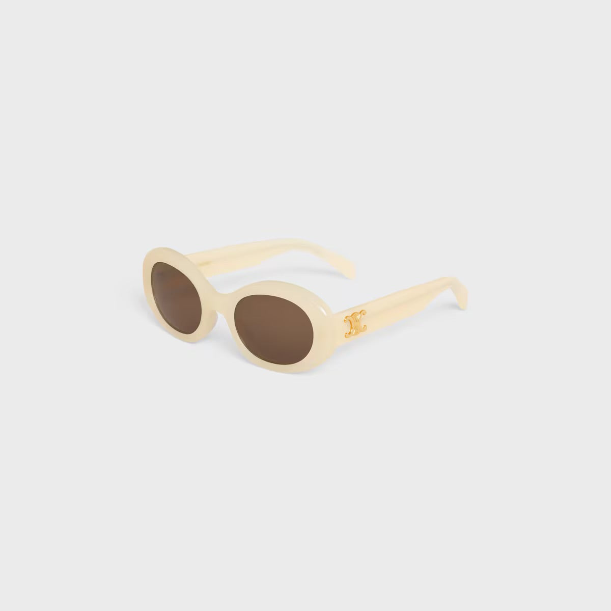 Celine - Lunettes De Soleil Triomphe 01 en Acétate Milky Light Orange