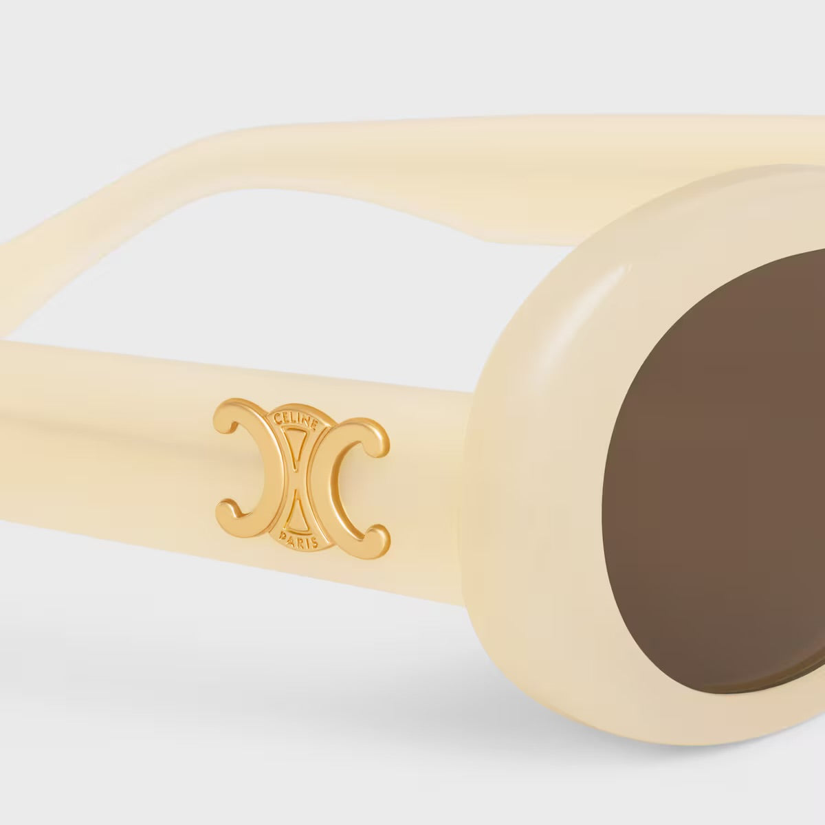 Celine - Lunettes De Soleil Triomphe 01 en Acétate Milky Light Orange
