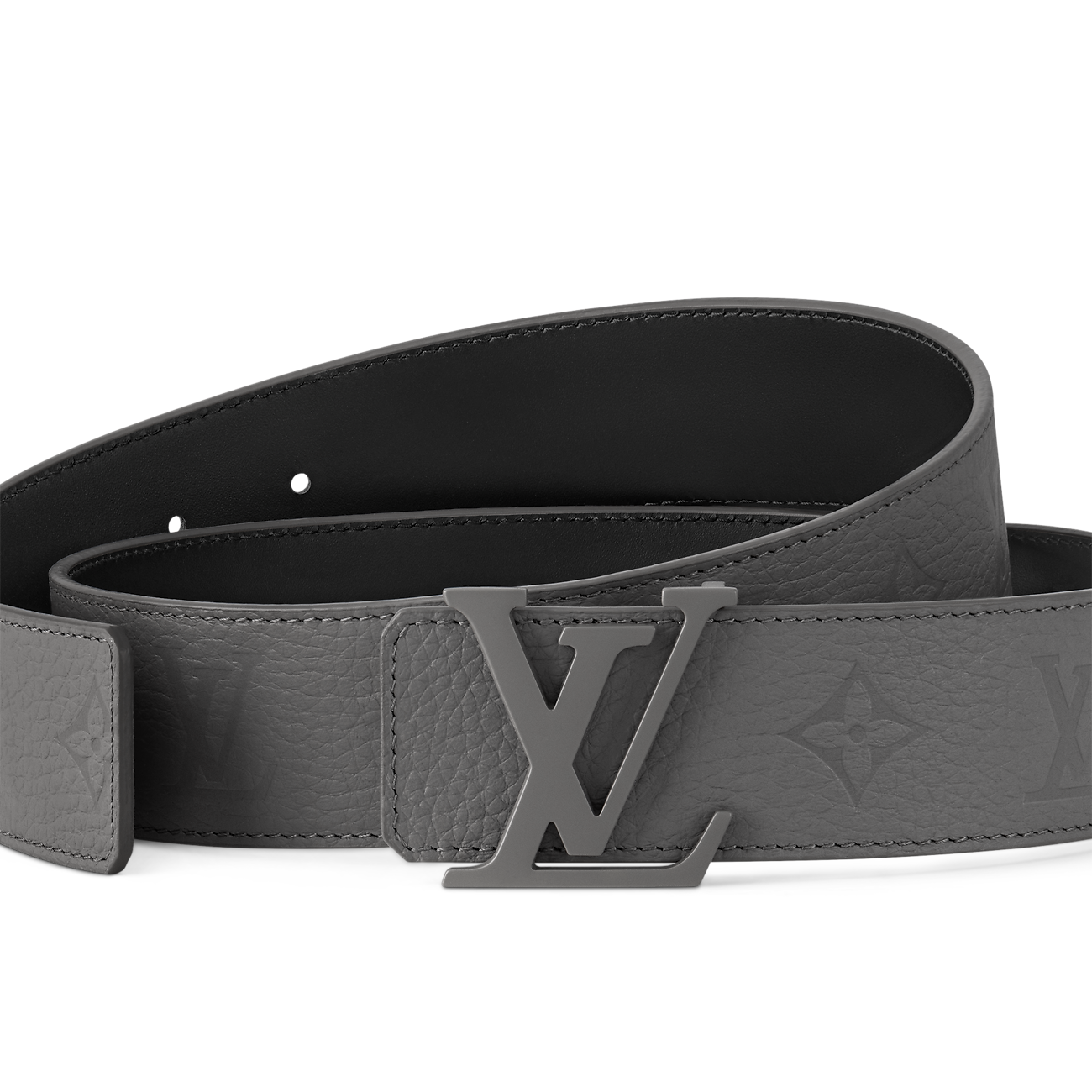 Louis Vuitton - Ceinture LV Taurillon 40 mm réversible Dark Grey