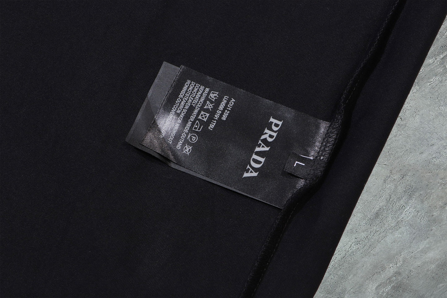 Prada - T-shirt en coton Prada Logo Triangle Noir