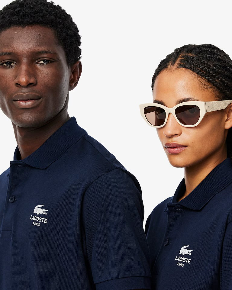 Lacoste - Polo L.12.12 classic fit imprimé signature Bleu Nuit