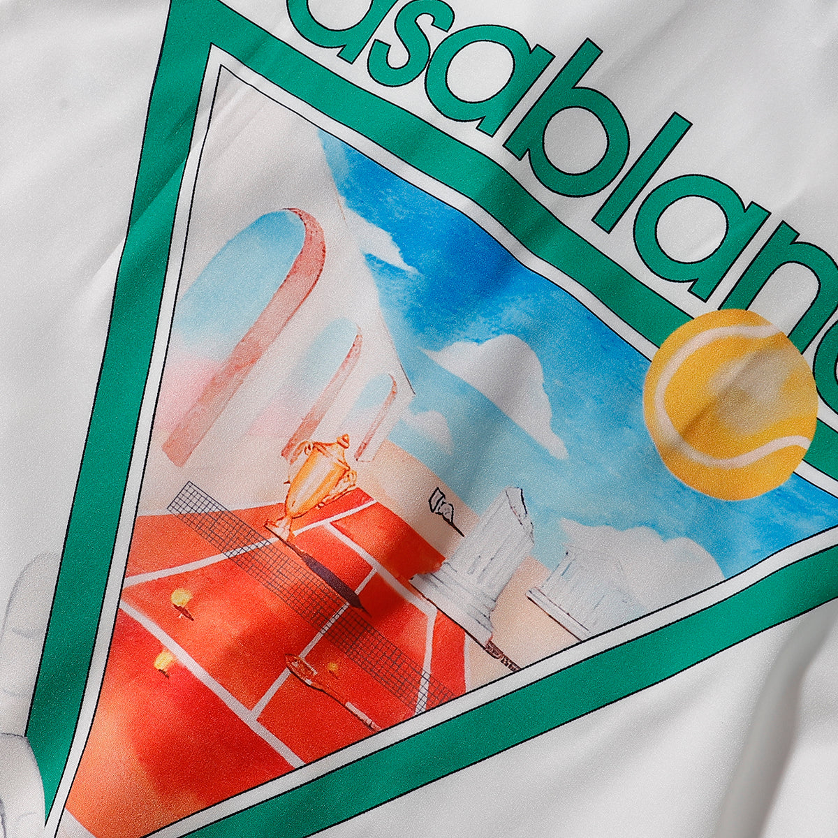 Casablanca Paris - Ensemble CHEMISE + SHORT Tennis Club Blanc/Vert/Bleu