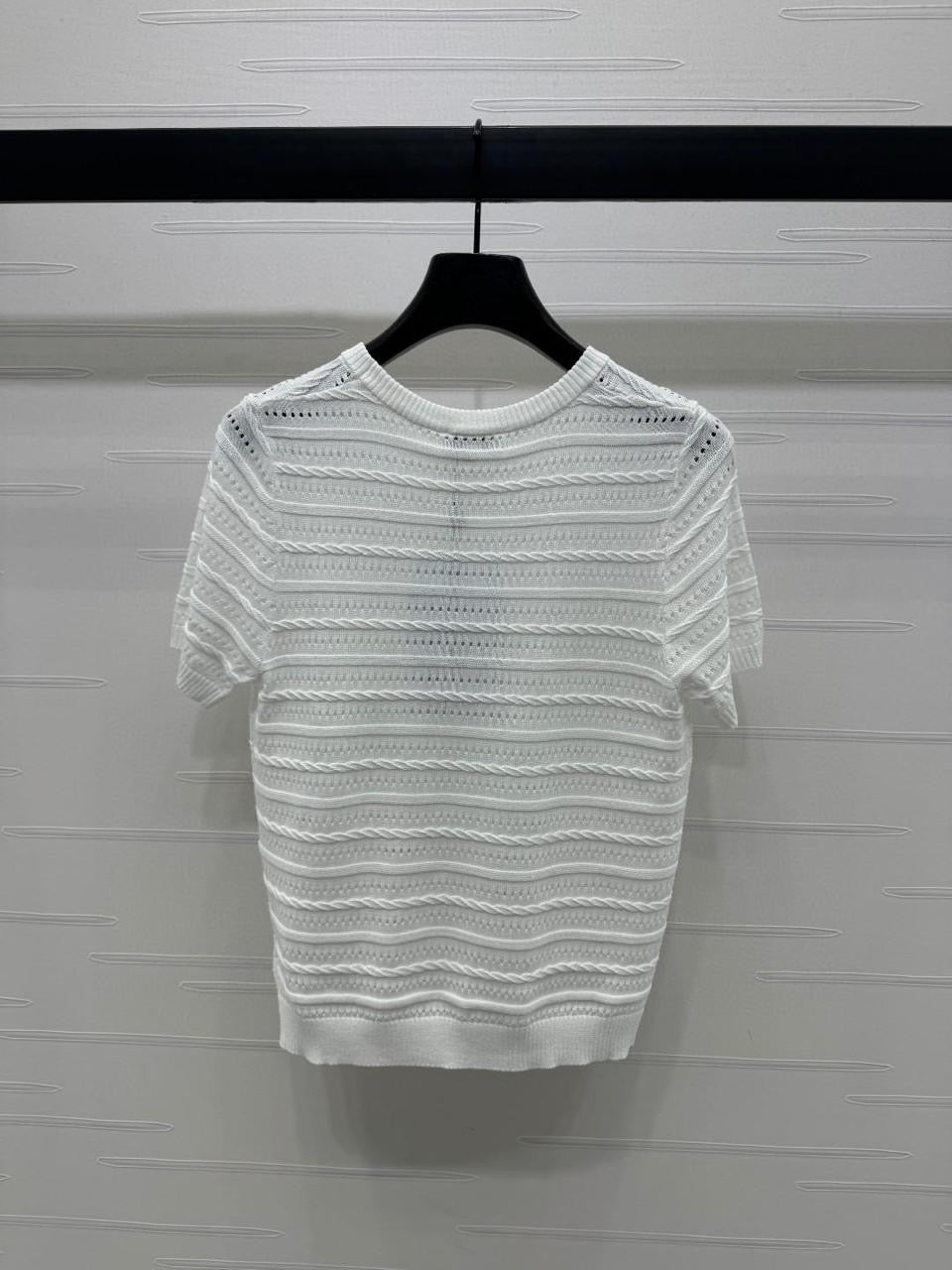 Chanel - T-Shirt à rayure Blanc/Bleu