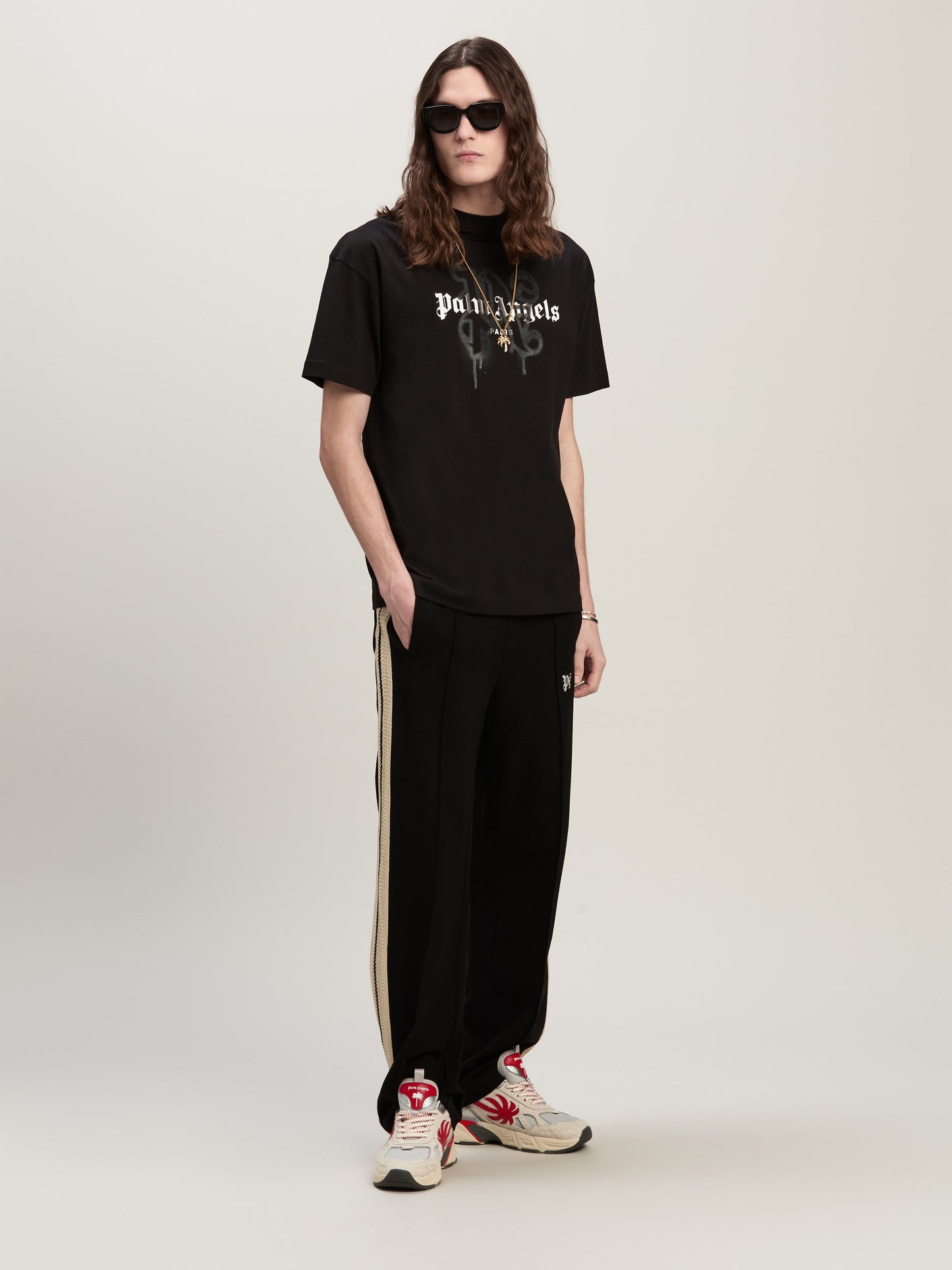 Palm Angels - T-shirt Monogram Spray City Paris Noir