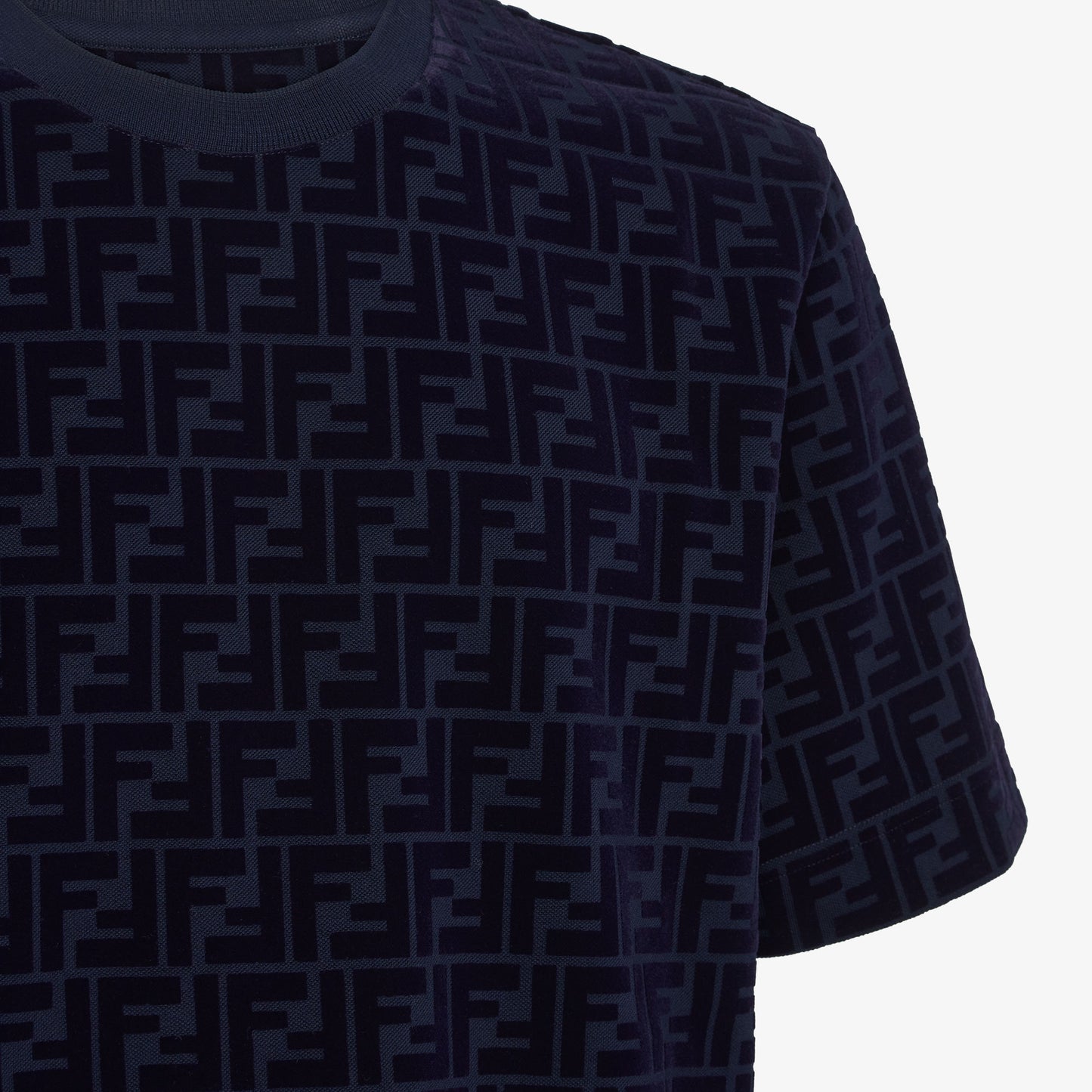 Fendi - T-shirt en piqué FF Bleu