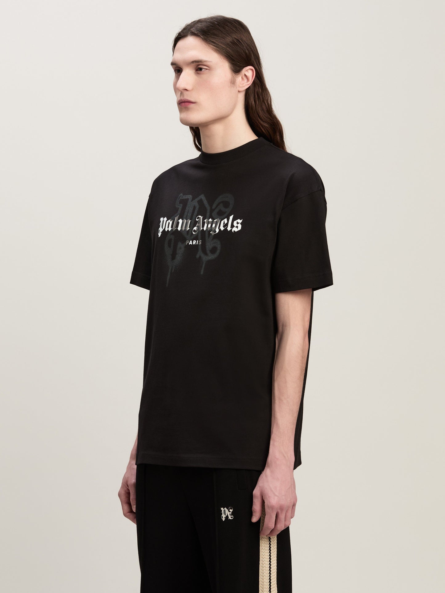 Palm Angels - T-shirt Monogram Spray City Paris Noir