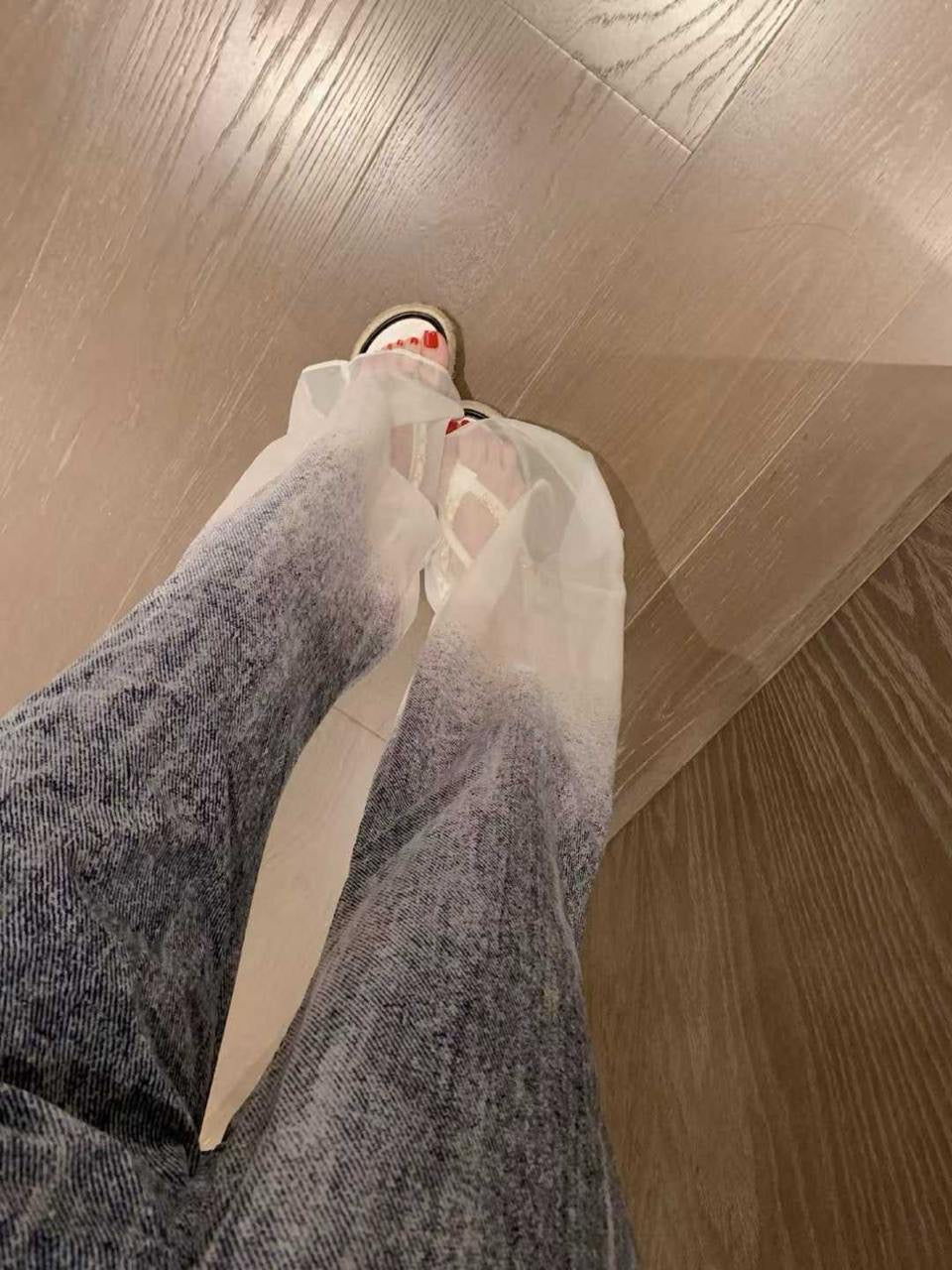 Chanel - Ensemble Haut & Bas Transparent Noir/Bleu