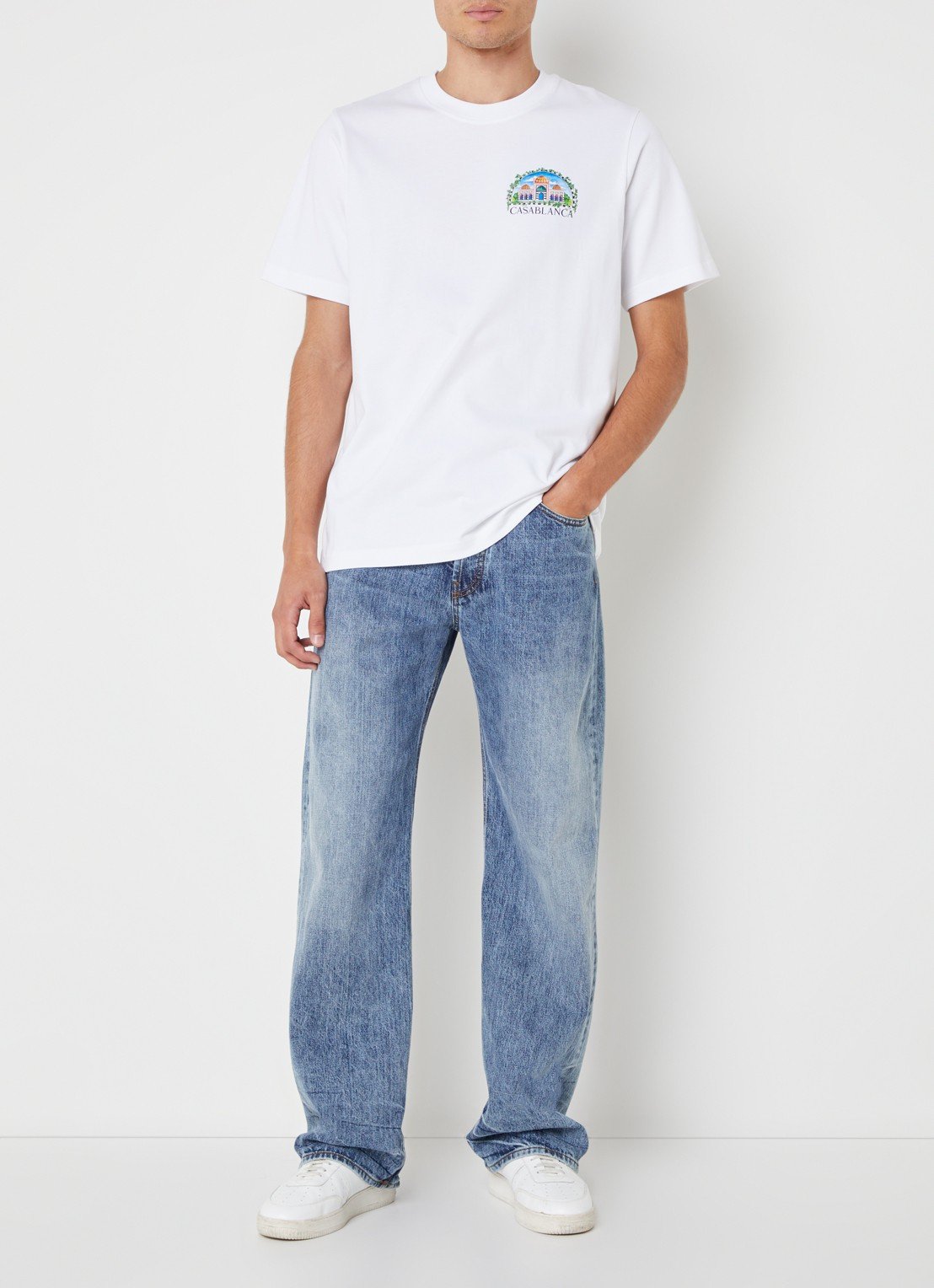 Casablanca - T-shirt logo imprimé Blanc