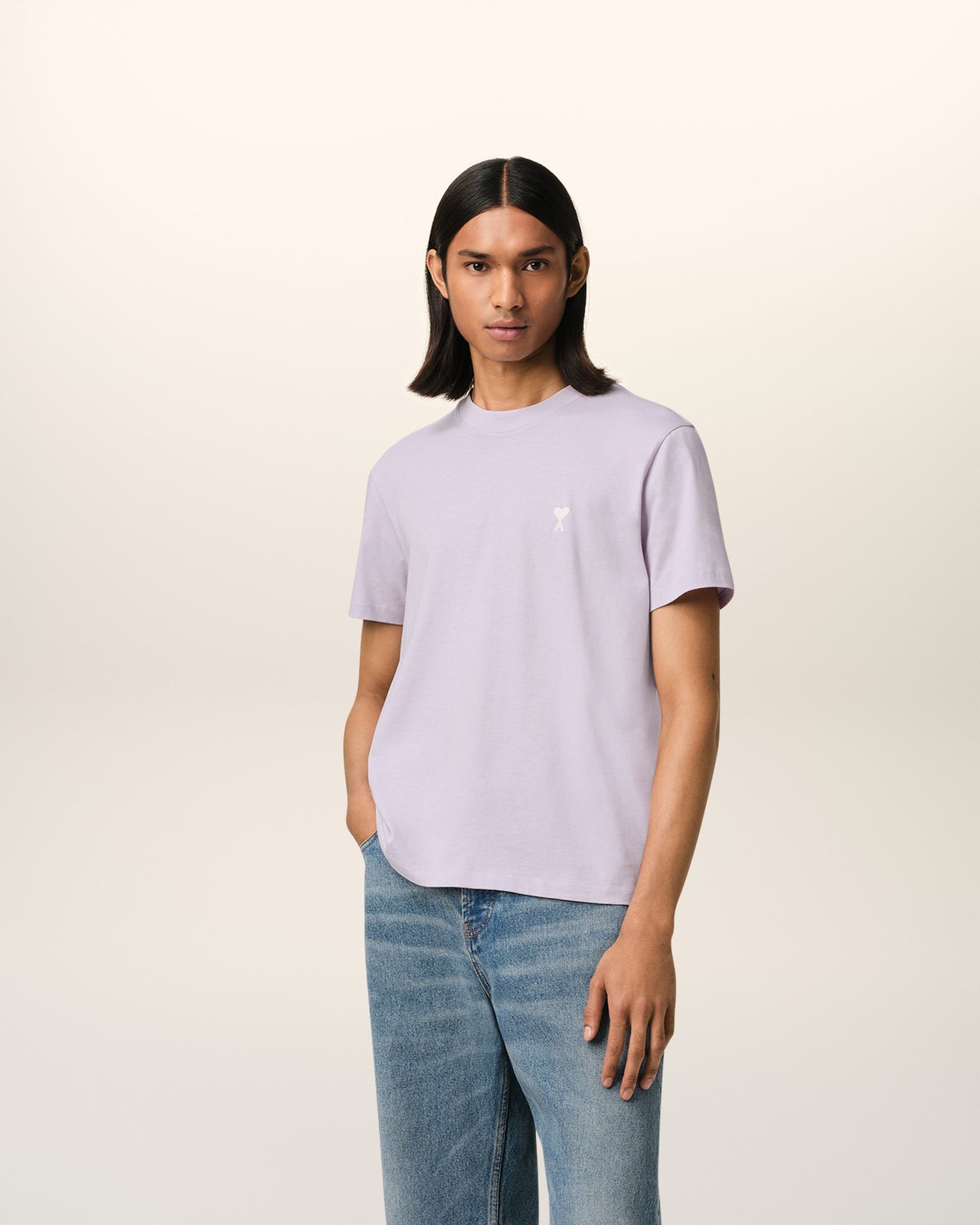 Ami - T-shirt Patch Ami De Cœur en jersey de coton Violet