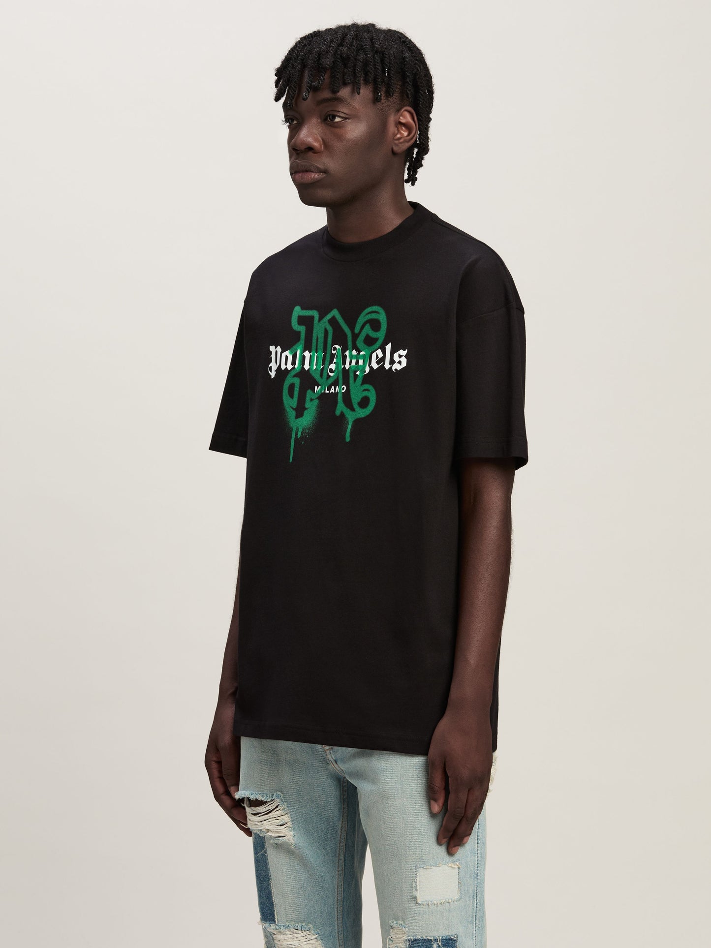 Palm Angels - T-shirt Monogram Spray City Milano Noir