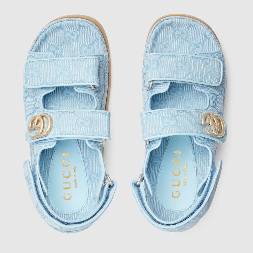 Gucci - Sandales avec Double G Bleu Clair