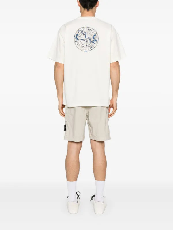 Stone Island - T-shirt à logo imprimé Écru