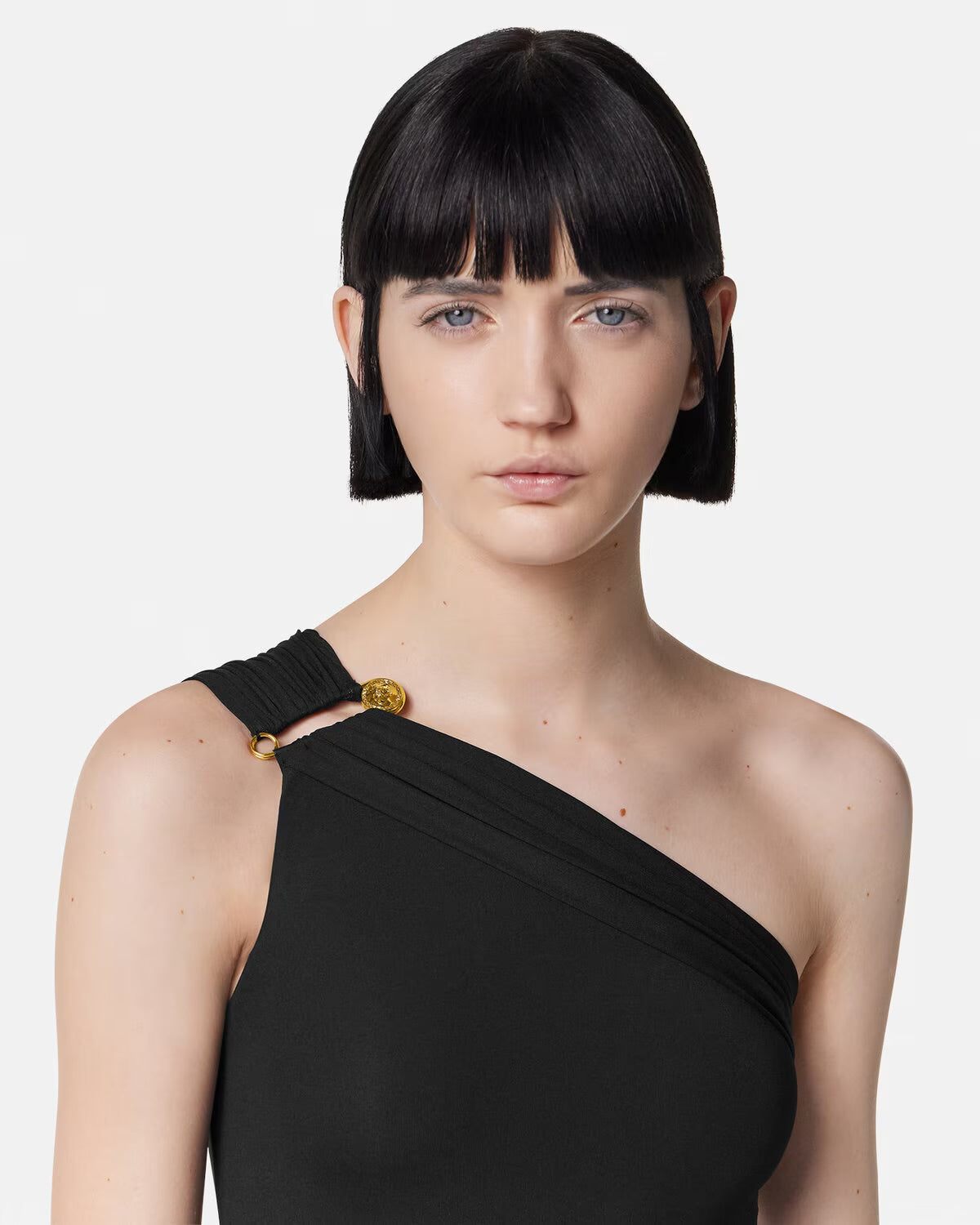 Versace - Maillot de bain une pièce froncé Safety Pin Noir