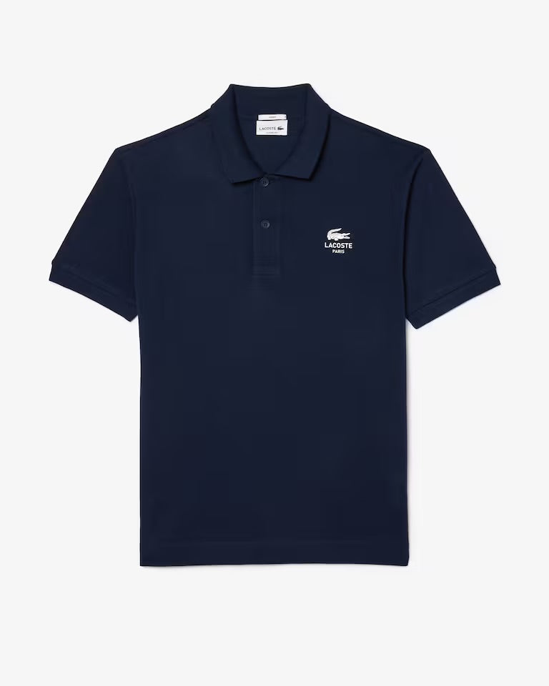 Lacoste - Polo L.12.12 classic fit imprimé signature Bleu Nuit