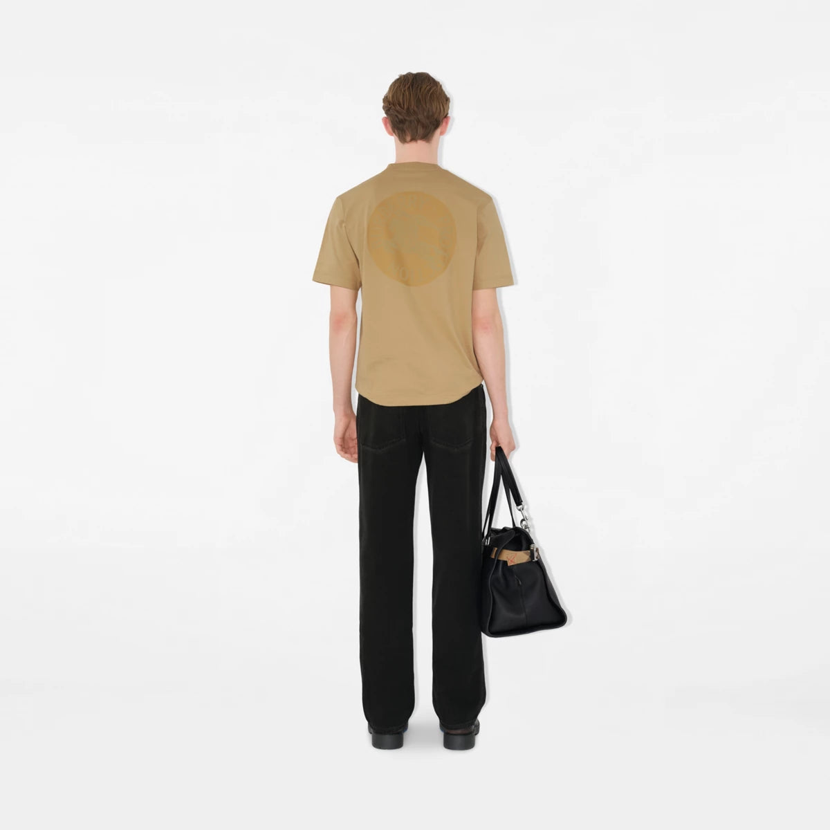 Burberry - T-shirt en coton avec badge EKD Sable