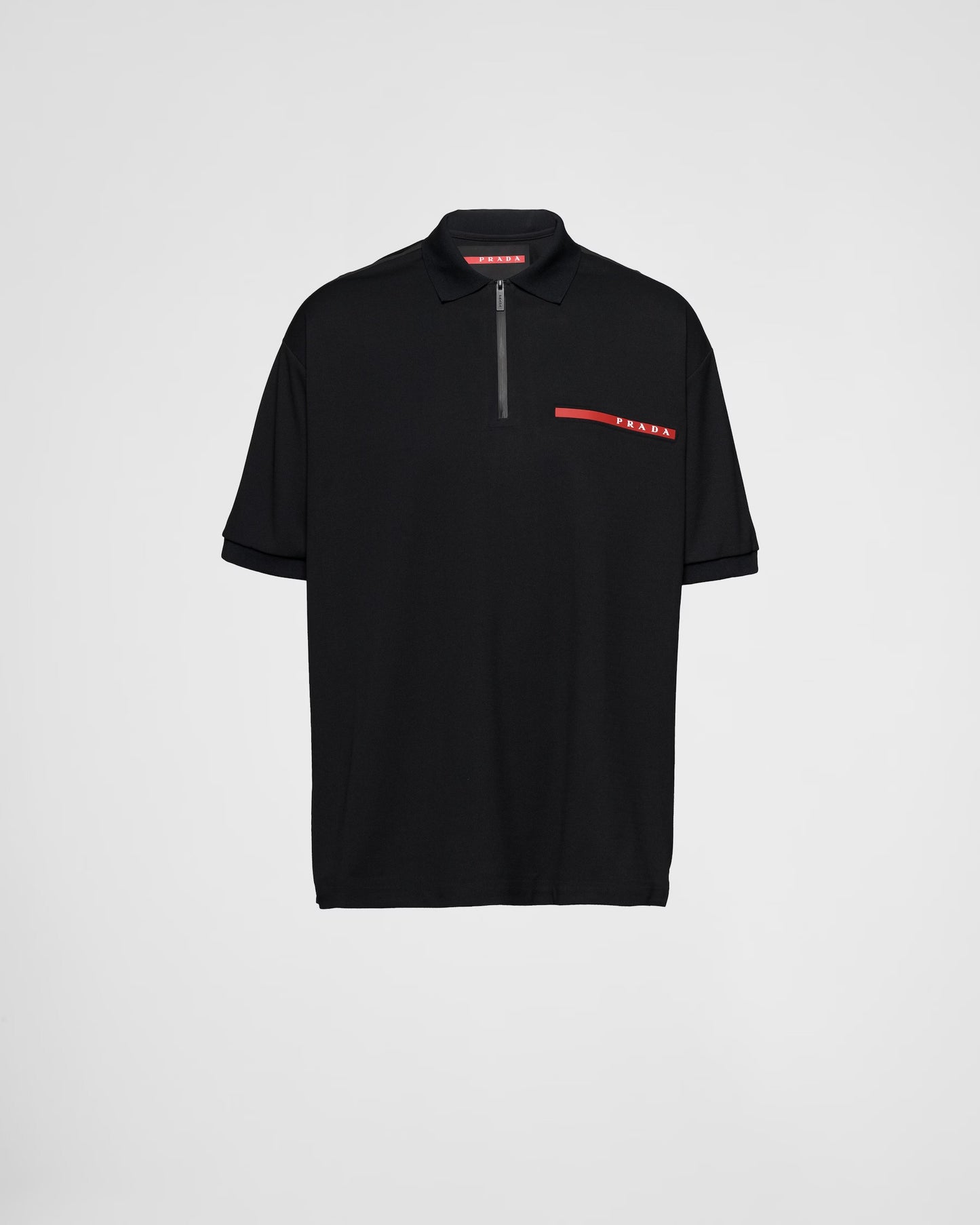 Prada - Polo en piqué de coton Noir