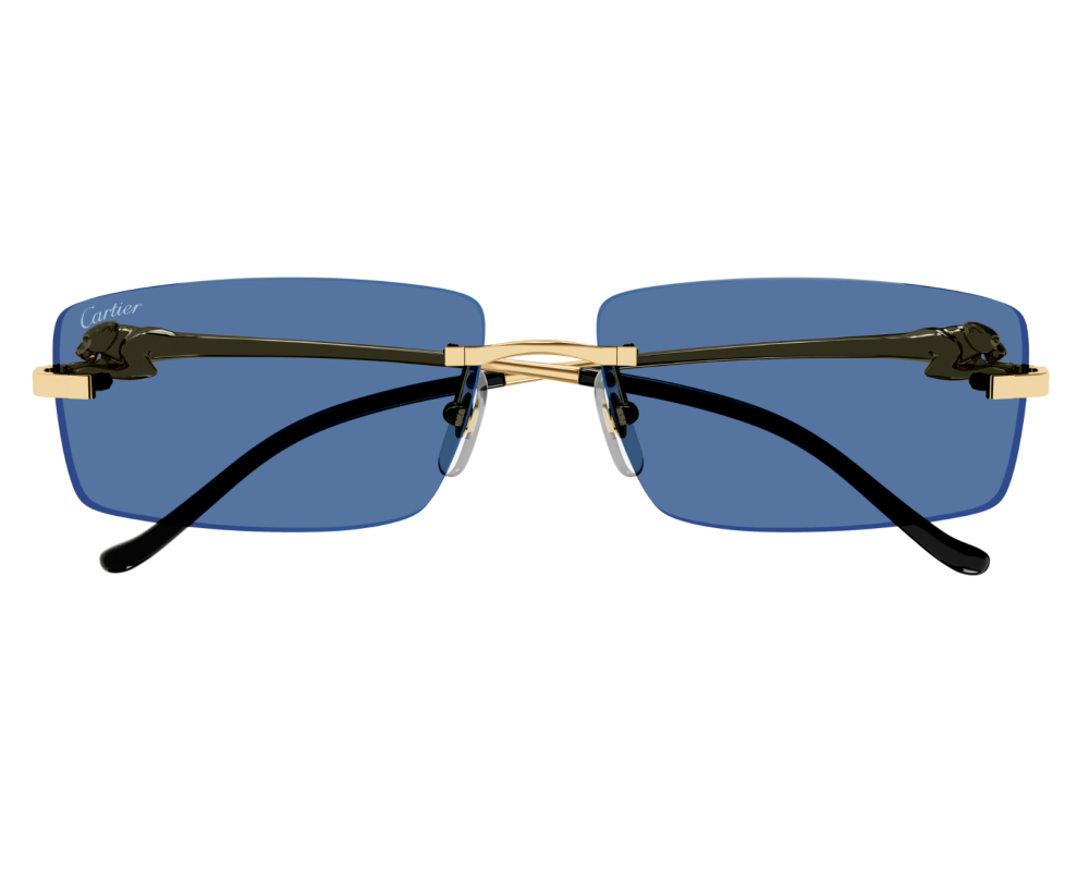 Cartier - Lunettes solaires Panthère Monture Or Verres Bleu