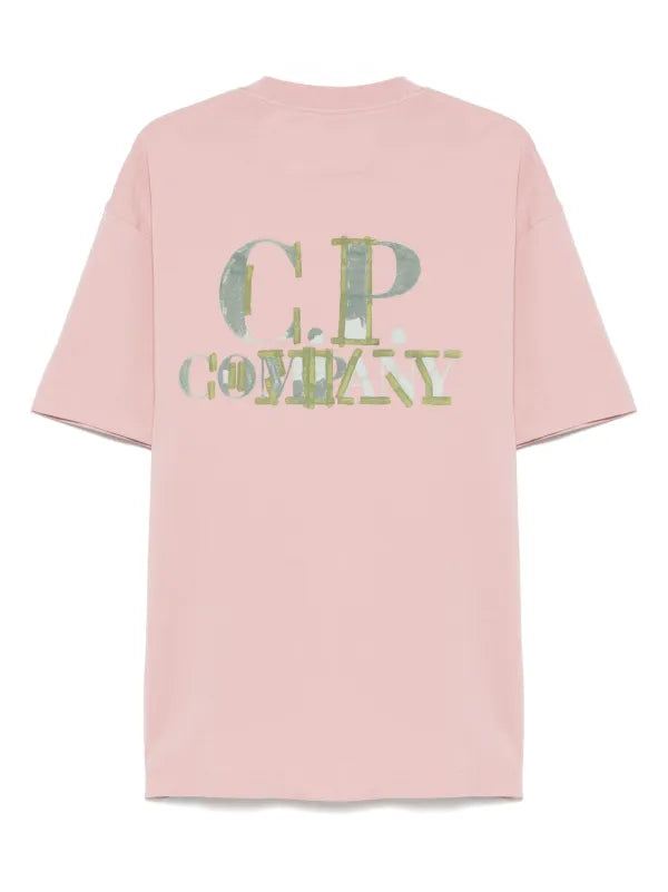 C.P Company - T-shirt à logo imprimé Rose